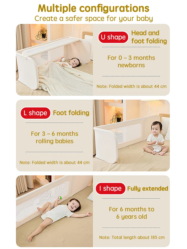PANGDUBE Babynest Baby Bed-in-bed with Free Storage Bag&fixing Rope Kid Bed Guardrail Baby Bed Nest Baby Safety Bed Barrier